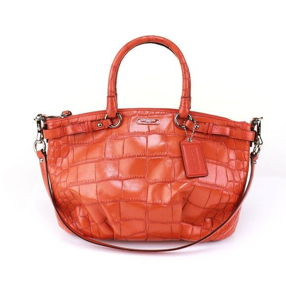 NWT Coach LIMITED EDITION Croc Leather Work Satchel Bag - Picture 4 of 10